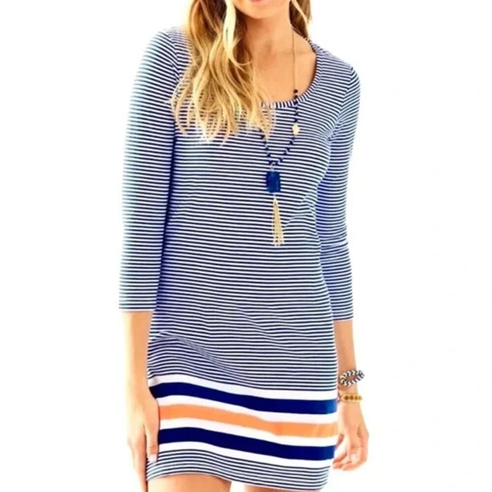 Lilly Pulitzer Bomber Blue Exotic Garden Beacon Shift Dress XS